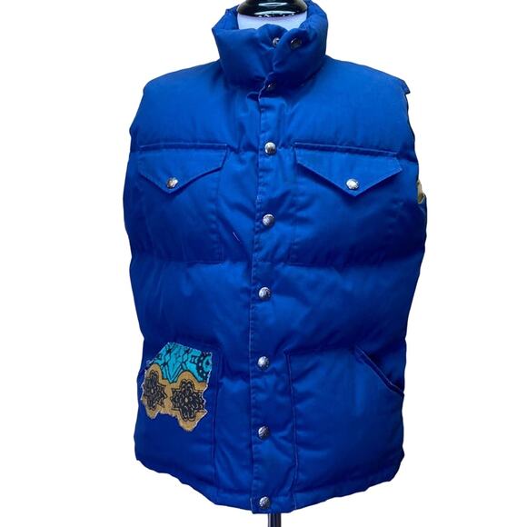 The North Face Vintage Puffer Down Filled Vest with 70's Patchwork Size Small